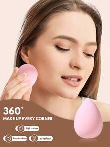 Super Soft Makeup Sponge, Wet & Dry Dual Use, Ultra Soft Cushion Makeup Sponge, Cosmetic Sponge - Multicolor - View 2