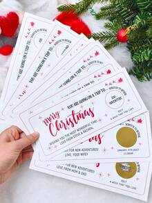 Personalized Christmas Scratch-Off Surprise Card With Envelope, Custom Name & Message Travel Reveal Card, Christmas Greeting Card,Holiday Gift Reveal,Secret Vacation Surprise,Family Couple Friend Gift,Thank You Cards For Business - Multicolor - View 12