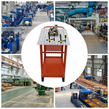 36*24 Inch Mobile Welding Table, Red Steel Welding Work Table, 600lbs Heavy-Duty 2-Tier Welding Bench With Brake Wheels & Tool Hooks For Cutting Grinding Repair - Red - View 1