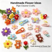 1153pcs Pipe Cleaner Flower Kit, Multicolor Bouquet Handmade Kit With Tutorial Video, 16 Color Flower Making Kit With Chenille Stem, Suitable For Tulip, Lily, Lavender Flowers, Birthday Gift, Graduation Gift, DIY Art And Creative Handicraft Project - Bouquet Set - View 9