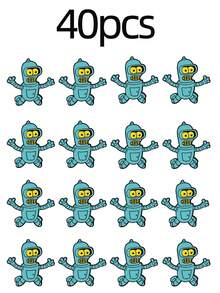 10/20/30/40/50pcs Cartoon Robot Brooch Classic Design High Recognition Small Exquisite Texture Durable Aesthetic Pin For Clothing Backpack Collar Unique Style Suitable For Collection Gift Niche Lapel Pin - Multicolor - View 10