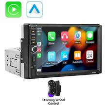 7 吋單 DIN 車用收音機,支援 Apple CarPlay,高畫質觸控螢幕,藍牙 Mirror-Link 車載音響,AM/FM、USB、EQ、SWC,可選配 8-LED 倒車顯像鏡頭 - 方向盤控制線 - 查看 12