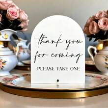 Wedding Table Sign, "Thank You For Coming", Acrylic Material, With Stand, Minimalist Wedding Favor, Bridal Shower, Wedding Banquet And Various Event Party Supplies - A - View 6