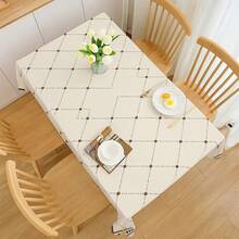 2D Flat, 1pc Soft, Fashionable And Beautiful Soft Color Patterned Tablecloth, Dining Table/Coffee Table/Desk/Coffee Table, Picnic/Outdoor Dining Table/Camping Dining Table, Exquisite Lifestyle, Home Fabric - A - View 6