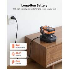 Taladro percutor, inalámbrico SDS-Plus de 7/8", 20 V, sin escobillas, incluye batería, cargador, 3 brocas, cincel plano, cincel puntiagudo y estuche de transporte para hormigón - 3,2 kg - Ver 5
