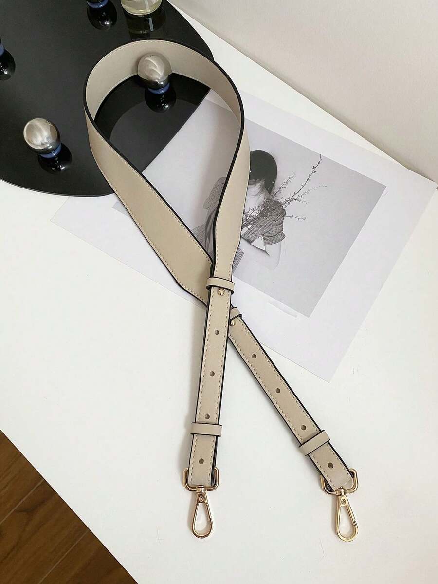 1件可調節純色經典人造皮革替換肩帶,手提包延長帶/包包延長帶 - 杏色 - 查看 1