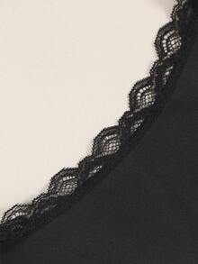Women's Halloween Black Sexy Lace Trim Letter Print Pattern Comfortable Elastic Breathable Thin Triangle Panties - Black - View 6