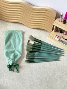 13pcs Soft Bristle Makeup Brush Set With Portable Drawstring Storage Bag, Multi-Color Options, Full Set Of Powder, Blush, Eyeshadow Makeup Tools, Suitable For Beginners - Multicolor - View 9