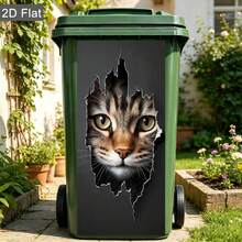 1pc Cool Doberman Dog Trash Can Sticker, Waterproof UV-Resistant Vinyl Trash Can Decal, Hip Hop Fashion Glasses Gold Chain Pet Dog Pattern Outdoor Garden Yard Home Decor, Easy Peel DIY Home Decoration Sticker - Kubin Bucket Sticker - View 15