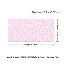 1PC Thick Durable Light Pink Leopard Print Keyboard Leather Mouse Pad Non-Slip Base Gaming Smooth Stain Resistant Surface Leather Desk Mat Birthday Gift For Gamers Students Professionals Office Home Desktop Laptop Minimal Design - View 11