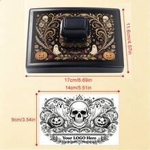 Stempel Karet Otomatis Ukuran Besar dengan Desain Logo & Slogan Kustom, Tersedia Berbagai Ukuran untuk Kotak Hadiah Halloween, Paket Liburan, dan Penandaan Barang Pesta Buatan Tangan - Hitam - View 7