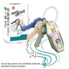 1pc Baby Car Key Music Toy, Soft Silicone Pressable Keys, Realistic Car Key Toy With Music/LED Lights, Multiple Sound Effects, Early Education Sensory Toy For Infants, Essential Baby Supplies, Christmas/Halloween Gift For Boys And Girls (Battery Included) (Button Color Random) - Multicolor - View 20