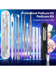 16pcs Stainless Steel Pedicure Tool Set - Professional Foot Care Kit With File, Rasp, Exfoliator For Smooth Light Beige, Removal, Cuticle Care - Unscented, Portable Travel Case Included - For Men, Women, And The Elderly - Multicolor - View 5