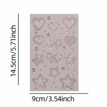 5/3/2/1pcs Face Mask Decorative Stickers, Silver Crystal Heart Bow Star Rhinestone Face Gems, Self-Adhesive Shiny Diamond Stickers, Y2K Glitter Paste Gems, Suitable For Self-Care Gems, Self-Adhesive Shiny Diamonds - Multicolor - View 6