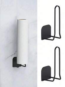 1pc Wall-Mounted Paper Towel Holder, Multi-Functional Kitchen Storage Rack, Can Hold Plastic Wrap, Sponges And Kitchen Utensils, Sink Side Storage Shelf, Suitable For Kitchen, Dining Room, Camping, Home Storage Accessories, Autumn Home Decor, Halloween Decor, Christmas Home Decor, Home Decor - Multicolor - View 4