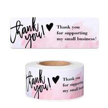 Pink Long Strip English Thank You Graffiti Roll Stickers THANK YOU FOR YOUR ORDER 75*25MM Perfect For Small Business Owners, Bakery & Catering Packaging, DIY Decoration, Candy Bags, Flower Gift Boxes, Cake Boxes - Pink English Thank You - View 10