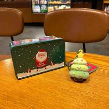 2pcs Aesthetic Velvet Christmas Tree Keychain Set, Pink & Green Mixed Color Smiling Face Bag Charm With Star Topper (Box Not Included), Couple Holiday Key Ring, Christmas Party Small Gift, Suitable For Teens And Adults 14+, 2026 New Arrival - Multi-color - View 3