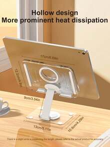 Adjustable Tablet Stand: 360° Rotating Desktop Holder, Compatible With IPad (4-12.9 Inches), Tablets, Phones, Foldable, Suitable For Home And Office - View 3