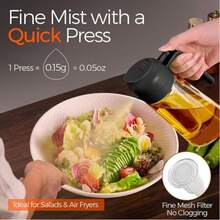 TrendPlain Original 16oz/470ml Olive Oil Dispenser Bottle, Kitchen Gadget & Air Fryer Accessory, Cooking Olive Oil Spray Bottle With Stickers (Black, Green) - View 9