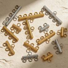 5/10pcs Multi-Layer Stainless Steel Chain Clasp, Rope Connector, Handmade Jewelry Accessories Connector, Perfect Gift For Jewelry Enthusiasts - Yellow Gold - View 6