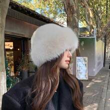 1pc Women's Thick Blended Textured Casual Warm Bucket Hat, Suitable For Daily Wear, Autumn/Winter - D - View 17