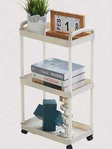 3-Tier Multi-Function Mobile Cart - Mobile Storage Organizer For Kitchen, Bedroom And Office (Black/White) - Multicolor - View 8