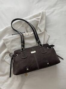Cross-Border Autumn/Winter New Fashion Commuter Underarm Bag, Korean Style Minimalist Shoulder Bag, Large Capacity Handheld Tote Bag, Light Luxury - Coffee Brown - View 7