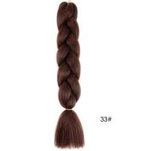 Bundel Rambut Kepang Sintetis Besar Ombre & Warna Solid 24 Inci, Serat Tahan Panas untuk Kepang Kotak Rajutan, Cocok untuk Kepang Rambut Afrika DIY - Hitam - View 9