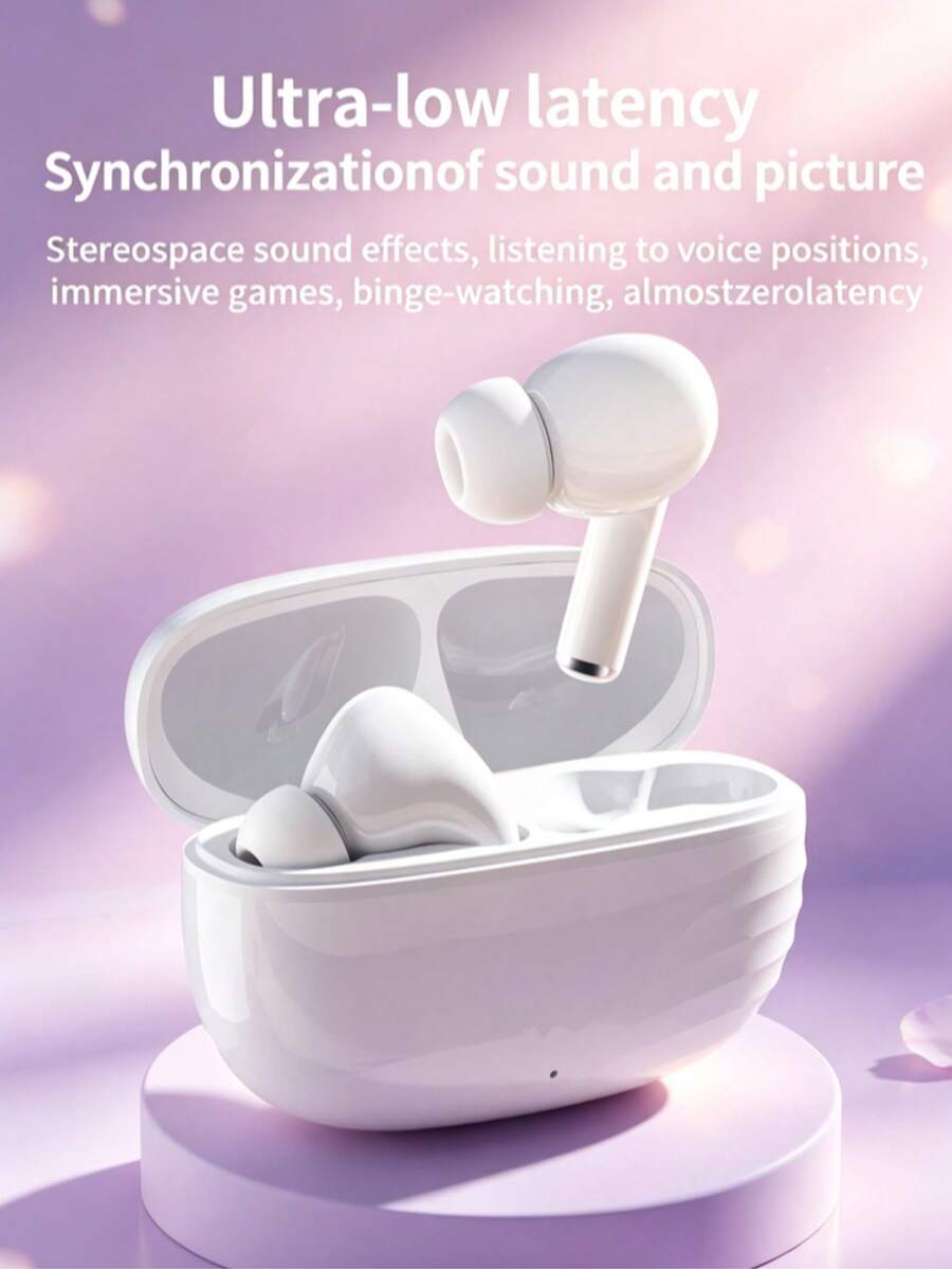 Earbud Bluetooth Nirkabel Sejati, Desain Ringan Semi-In-Ear, Koneksi Stabil Bluetooth 5.3, Pengisian Cepat, Peredam Kebisingan ENC untuk Panggilan, Kontrol Sentuh Cerdas, Universal untuk Berlari - View 1