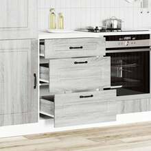 Gabinete de cocina de madera de ingeniería vidaXL Kalmar Sonoma Grey - Gris - Ver 3