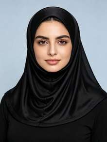 Women's Four-Season Milk Silk Headscarf Hat, Solid Color High Elasticity Long Neck Guard Sun Protection Headwrap Muslim Hijab - Multicolor - View 7