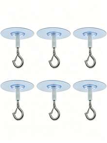 Heavy Duty Self-Adhesive Ceiling Hooks - PVC Drill-Free Hooks, Suitable For Hanging Balloons, Wind Chimes, Lights, Plants, Etc. - Multi-Functional Non-Damaging Wall Hooks, Suitable For Home And Commercial Use, Multi-Purpose | Adhesive Installation - Clear - View 9