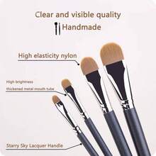 1pc Tongue-Shaped Mask Brush Makeup Brush New Concealer Brush Beginner Portable Beauty Tool In Stock Wholesale Eyeshadow - Black - View 6