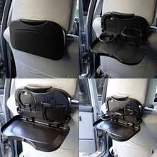 Car Seat Back Folding Tray Table Portable Dining Table Beverage Cup Holder Multi-Functional Storage Rack Car Accessories - A - View 4