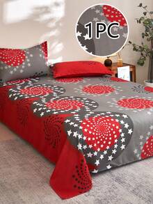 1pc Ultra Soft Printed Bed Sheet, Lightweight As Clouds, Breathable And Soft, Suitable For Various Bed Sizes - Single, Double, Queen, King. Machine Washable, Essential For Home And Student Dorms, Back To School Season Must-Have, Suitable For All Seasons, Room Decor - Multicolor - View 1