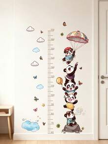 Cute Parachute Panda Height Measurement Wall Sticker Children Growth Record Decal Bedroom Early Education Decoration Self-Adhesive Paper - Multicolor - View 4