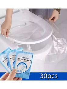 50/30/10pcs Disposable Toilet Seat Covers, Individually Wrapped, Portable Travel & Business Use, Suitable For Public Restrooms, Airplanes, Camping, Home Use - White - View 9