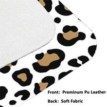 White Brown Leopard Print Mouse Pad | Non-Slip Leather Desk Mat, With 2D Flat HD Printing, Durable And Stylish, Suitable For Gamers And Office Use, Perfect For Halloween And Christmas, Reusable - View 5