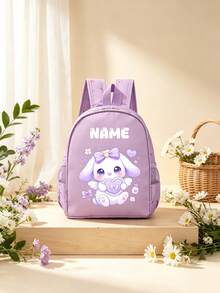 1pc Personalized Customized Backpack, Fashionable And Cute Sheep And Cat Theme Print, Zipper Closure, Nylon Material, Adjustable Shoulder Straps, Handheld, Suitable For School, Commuting, Shopping, Daily Outings. Birthday Gift. - Multicolor - View 11