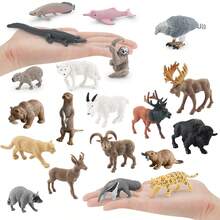 8PCS/12PCS Realistic Wild Animal Model Set Capybara Sloth Crocodile Dolphin Figurines Early Education Cognitive Toys Gift For Boys - Multicolor - View 1
