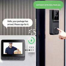 Cámara de timbre inteligente inalámbrica con pantalla de 4.3 pulgadas sin necesidad de WiFi audio bidireccional visión nocturna sistema de intercomunicador para el hogar - Ver 4