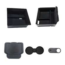 Black Centre Console Storage Set ABS For  Juniper 2025 Model 3 Highland 2024‑2025 Car Interior Layered Organizer Use - Black - View 6