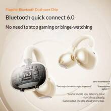 Lenovo EX336 True Wireless Ear Clip Open Ear Earbuds Bluetooth 5.4 ENC Call Noise Reduction Touch Control Up To 24H Playtime Type-C Fast Charging For Sports Gaming Study Commute Android IOS - View 6