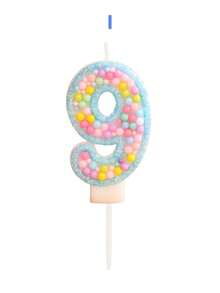 Macaron Mixed Color Bubble Bead Blue Minimalist Fresh Birthday Number Candle, Autumn Decor, Souvenir, Camping, Kitchen, Christmas, Party Gift, Cookware, Home Decor & Accessories, Party Decor & Supplies - View 14