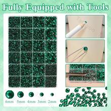 Set 24 Buah Rhinestone Hijau, Kit Dekorasi Pakaian Buatan Tangan yang Menakjubkan, Batu Permata Resin Jelly Berbagai Ukuran, Dekorasi Batu Permata Hijau, Rhinestone Resin Datar Cocok untuk Pakaian Buatan Tangan, Riasan Wajah DIY - hijau - View 2