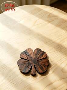 1/4pcs Clover Wooden Coasters, Walnut Color Heat-Resistant Beverage Mats, Protect Tabletop From Coffee And Tea Spills, Rustic Home Bar Decor, Creative Christmas Gift - Multicolor - View 8