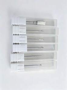 1/6pcs Professional Carbide Nail Drill Bit - 3/32 Inch Manicure Pedicure Tools For Electric Nail Drill Machine - Cuticle Gel Nail Polish & Salon Nail Tools - White - View 7