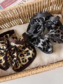 1pc Korean Style College-Inspired 4-Layer Cartoon Print Fabric Scrunchie, Premium Elegant Versatile Hair Tie For Women, Bun Hairstyle Hair Rope Head Accessory - Multicolor - View 4