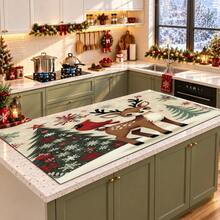1pc Christmas Themed Printed Pattern Dish Drying Mat, Kitchen Countertop Bowl & Plate Rubber Bottom Drying Pad, Party Decoration, Super Absorbent Hidden Stain Dish Drying Mat, Soft Diatomaceous Earth With Rubber Backing Multi-Functional Kitchen Home Mat, Quick Dry Mat For Coffee Machine & Dish Rack, Kitchen Countertop Coffee Mat & Dish Drying Pad - LL LSD009 - View 4