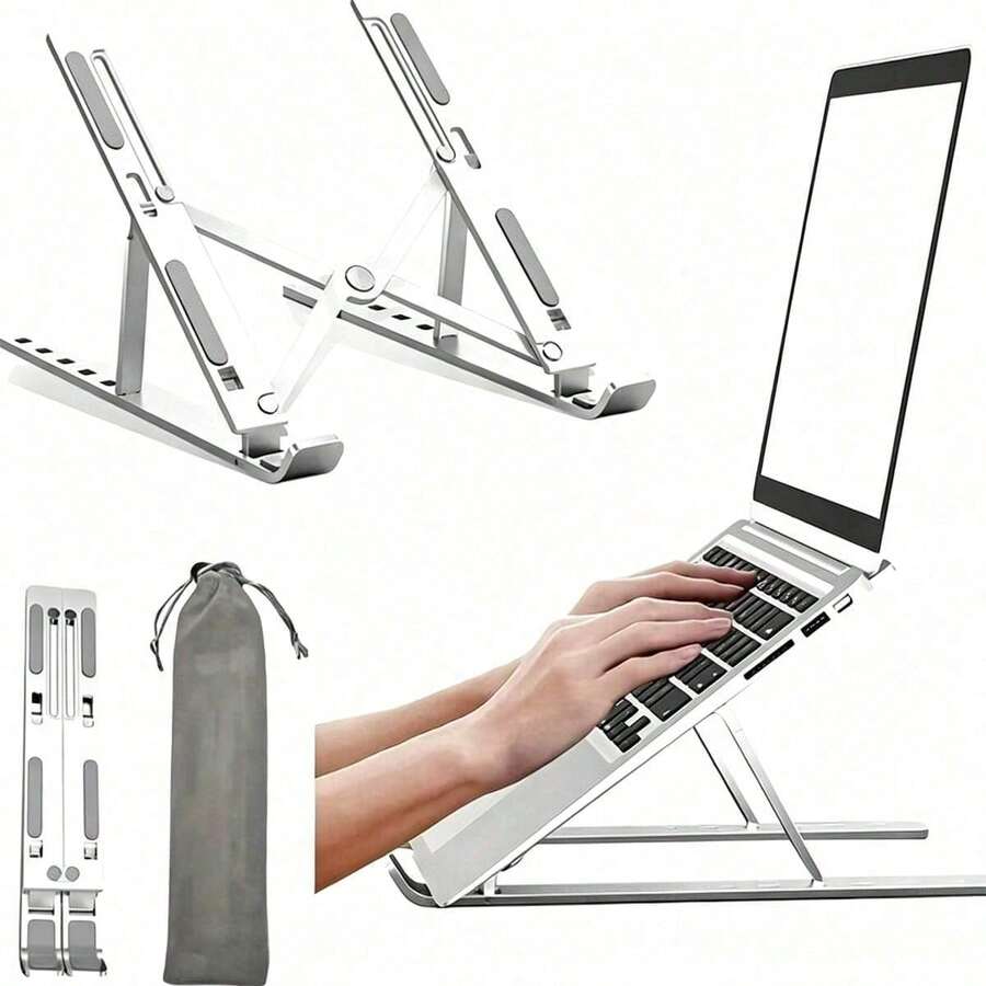 1pc Laptop Stand, Desktop Foldable Adjustable, Universal Portable Tablet Holder, Suitable For All Laptops